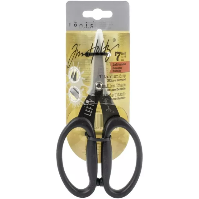 Tim Holtz Non-Stick Titanium Micro Serrated Scissors 7" - Left-Handed