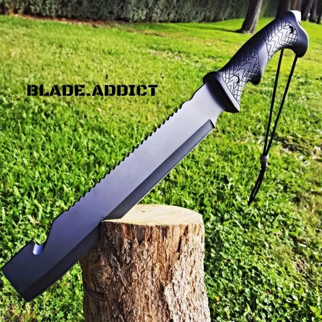 16" HUNTING SURVIVAL MACHETE Military FULL TANG Fixed Blade Knife SWORD BOWIE