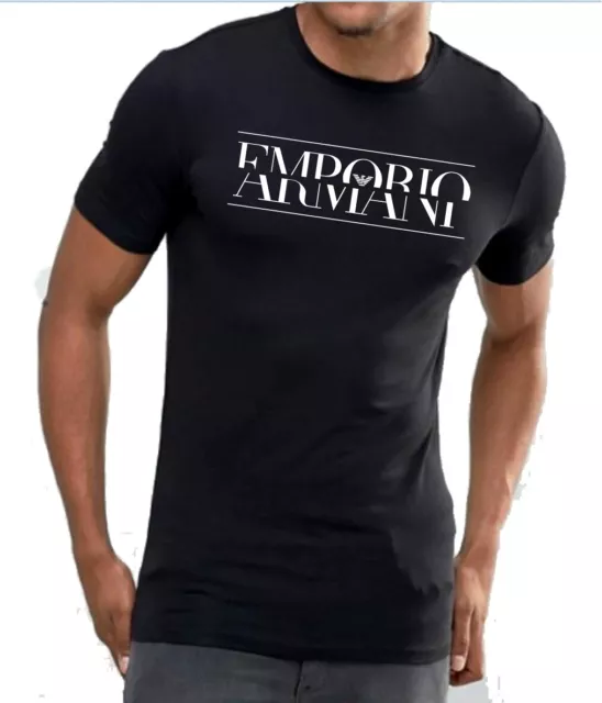 Emporio Armani Nero da Uomo T-Shirt Cotone Elastico, Taglia M L XL