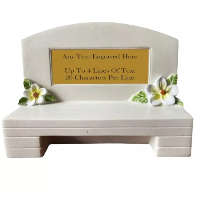 Personalised Engraved Memorial Bench With Engraved Plaque Grave Marker