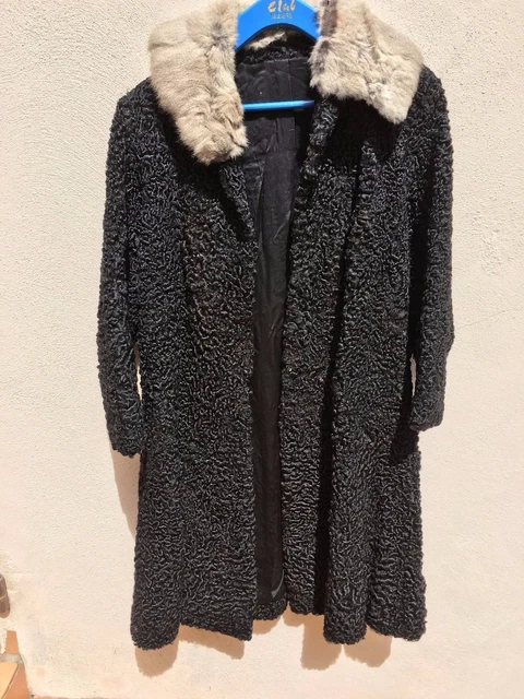 BAISSE PRIX MANTEAU en Astrakan col de couleur clair Taile 38 en bon etat EUR 145 00 PicClick FR