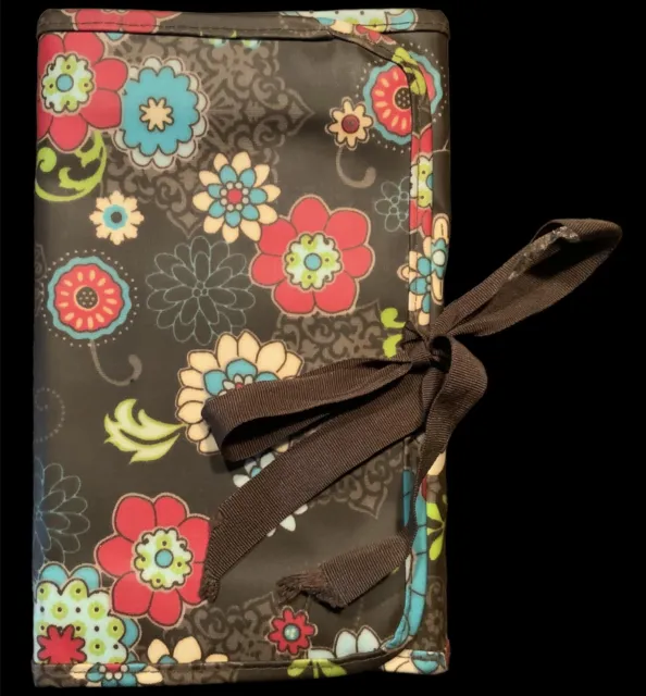 Colorful Thirty One Floral FLOWERS Trifold FOLD N GO Tablet Organizer w/ Notepad