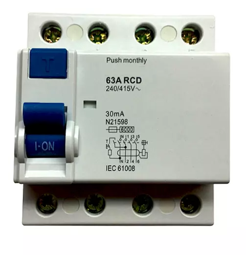 63 AMP 4 Pole RCD Residual Current Device Safety Switch Switchboard