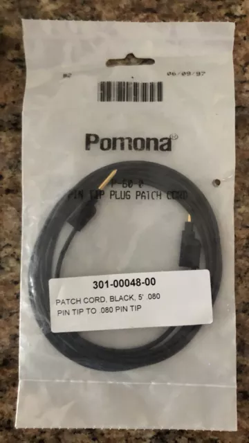 Pomona P-60-0/2, Patch Cord, Test Lead 0.080" Tip Plg To 0.080" Tip Plg, 5' Long