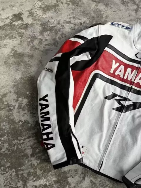 Yamaha Motorbike Leather Motorcycle Biker Racing Jacket BEST QUALITY 3