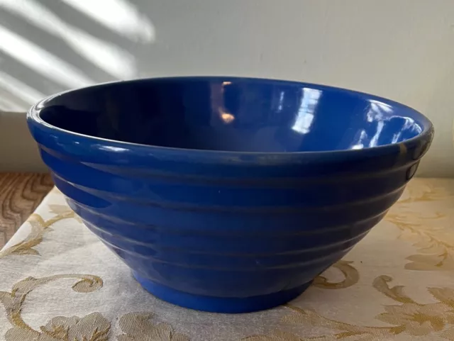 Vintage Bauer Pottery Ringware #12 Navy Blue or Cobalt Mixing Bowl