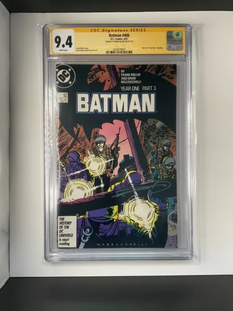 Batman #406 CGC 9.4 Frank Miller Signature Series Year One Part 3