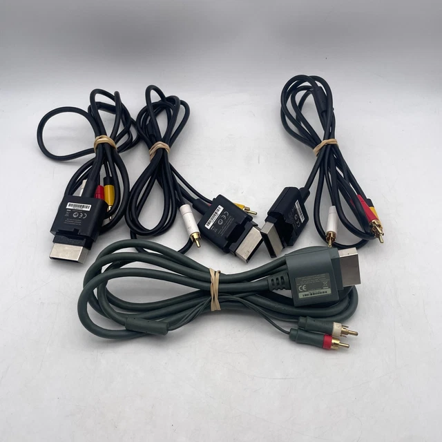 GENUINE OEM MICROSOFT Xbox 360 Slim S Composite AV RCA Cable Cord x3