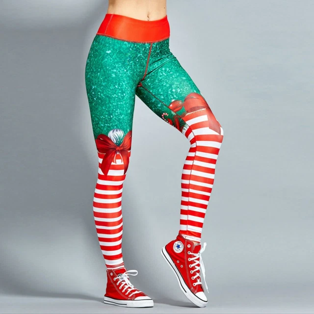 Leggings Natale per Ragazze e Donna Pantaloni Yoga Sportivi Stampati Digitalmente 3D 11
