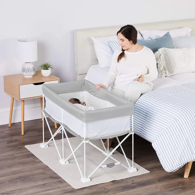 Crib Portable Infant Bassinet Includes Design Padded Insert Travel Carry Bag