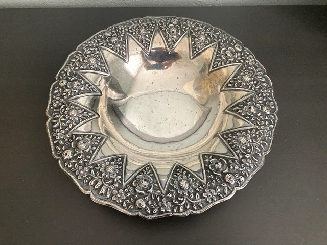 Repousse 900 Silver Bowl Vintage Mid Century Handmade  Modernist 526 gr Egyptian
