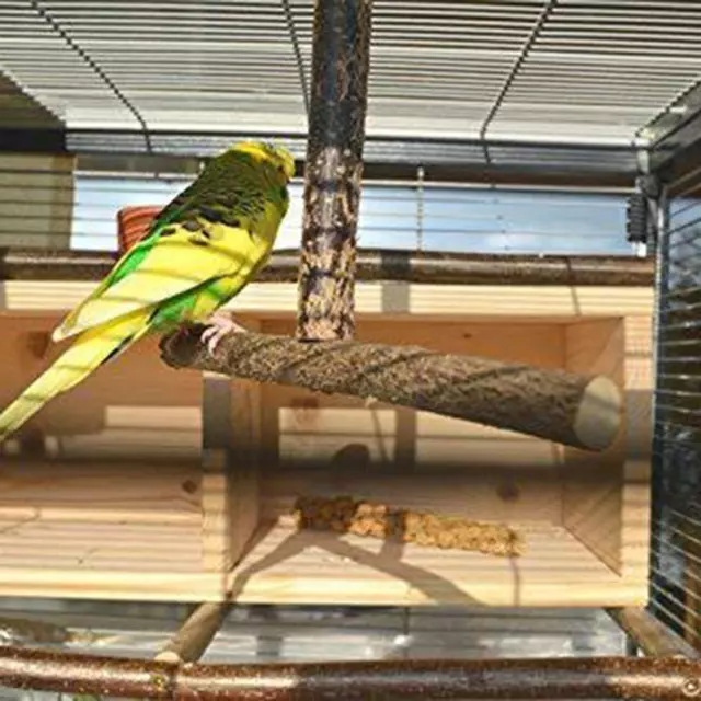 Papagei Spielzeug Vogelkäfig Zubehör Ständer Holz Vogelständer Halter für 2