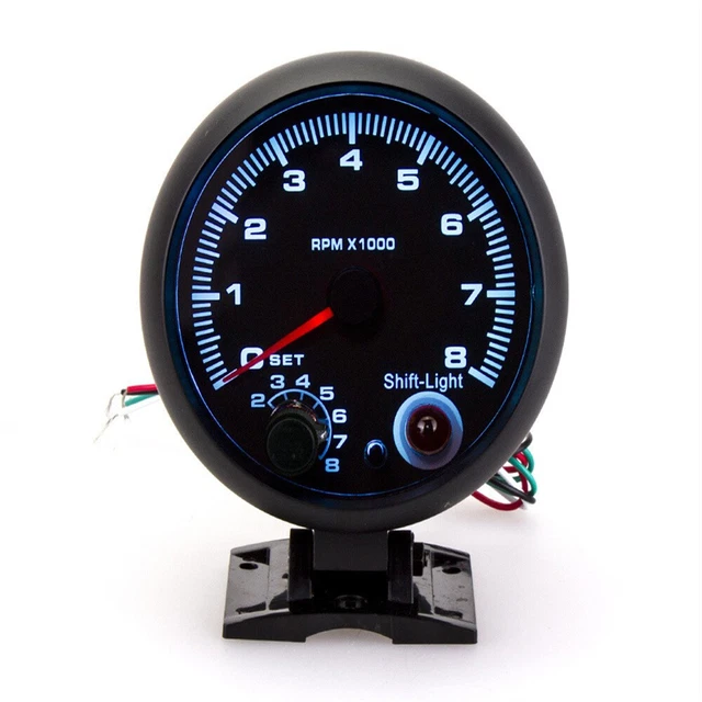 Tachymètre électrique 52 Mm – 0-8000 Tr/min – Pour Moteur Essence 2 à 8 Cylindres – Voiture, Bateau – Rétroéclairage LED