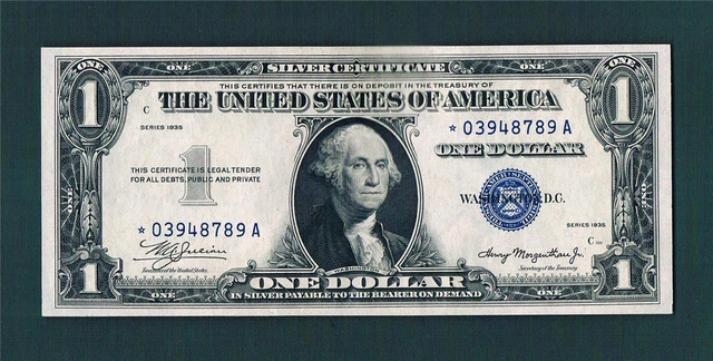 1935 $1.00 FR#1607 Silver Certificate "Double Date" STAR Note~Choice(AU)with EPQ