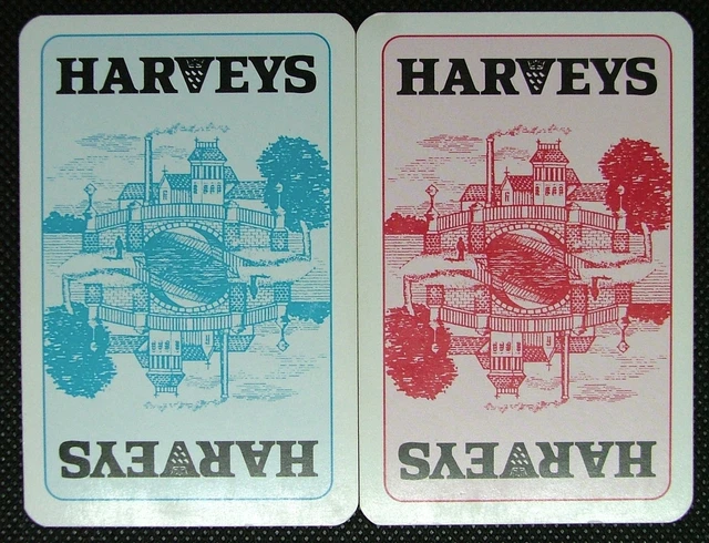 1 x Pair Playing card single swap Harveys Brewery Lewes Pink Blue RC034