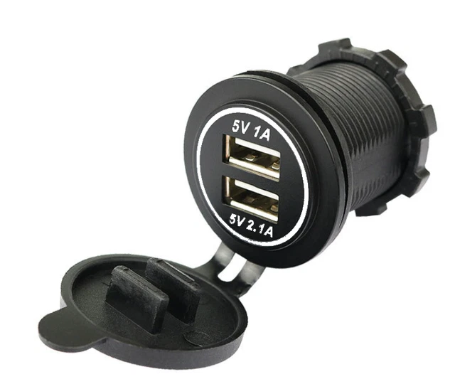Presa accendisigari per auto con ricarica rapida 12V/24V, caricabatteria USB, voltmetro