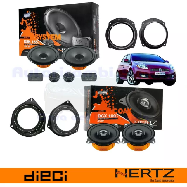 Kit Casse HERTZ Altoparlanti Anteriori + Posteriori per Fiat Bravo II Da 2007>