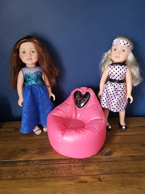 DESIGN A FRIEND Doll Job Lot Bundle 18 Inch Dolls And Infatable Chair 12.99 PicClick UK