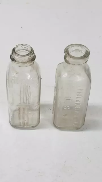 2 Antique/Vintage Hires Household Extract Bottle - 4 1/2"