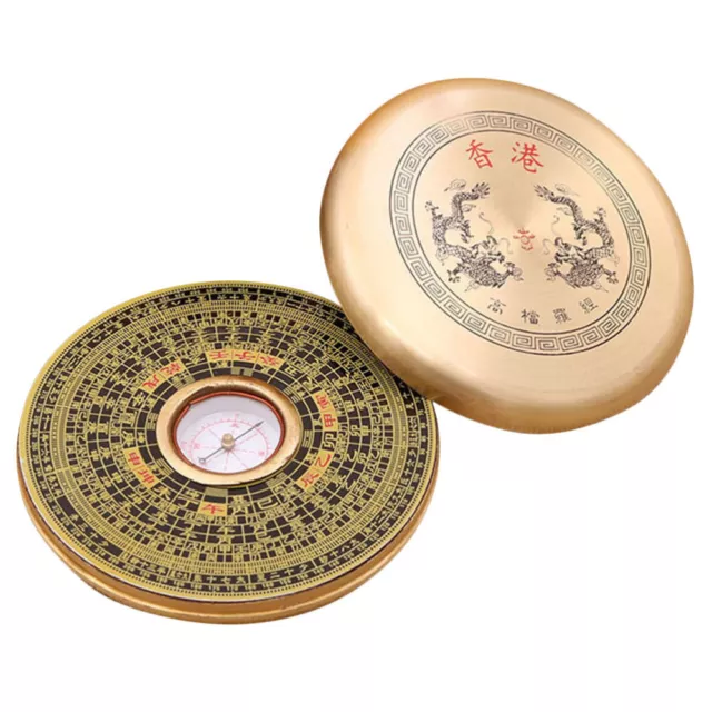 Chinesischer alter Kompass, runder Metallkompass, tragbarer traditioneller