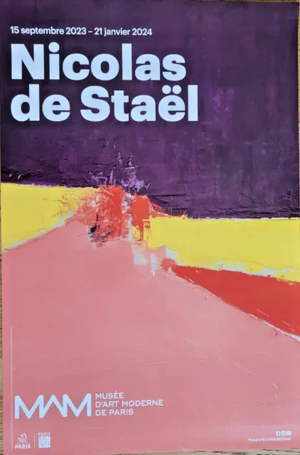 Nicolas de Stael - Cartel Original Exposición - 60x40CM- Raro - París -2023