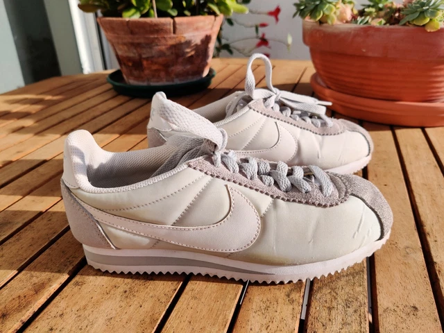 Nike classic cortez nylon premium women pure platinum white sale