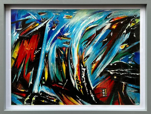 David Wilde – Alto Marea Puerto Penrhyn Welsh Pintura Abstractas Colorido