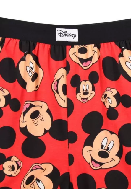 Mickey Mouse Lounge Hose Disney Erwachsene Baumwolle rot PJs Pyjamaunterteil Nachtwäsche 3