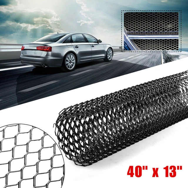 thumbnail image 2 of 40x13 Inch Universal Mesh Grill Cover – Black Aluminum For Car Bumper, Hood, Vent 2 of 6
