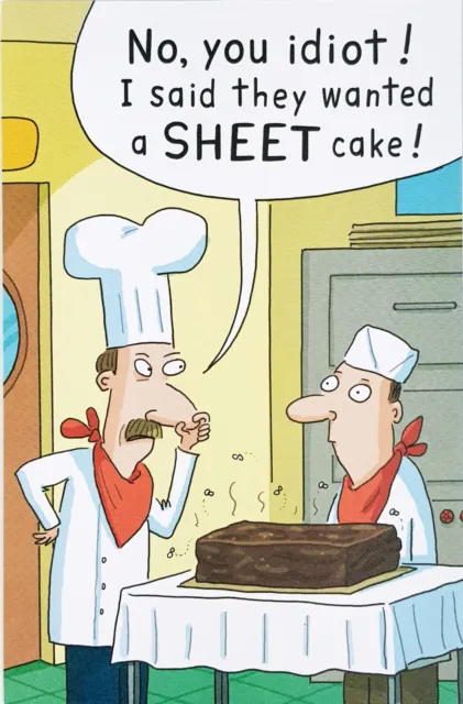 "Want a SHEET CAKE or All That Crap" Chef Comic American Greetings Birthday Card