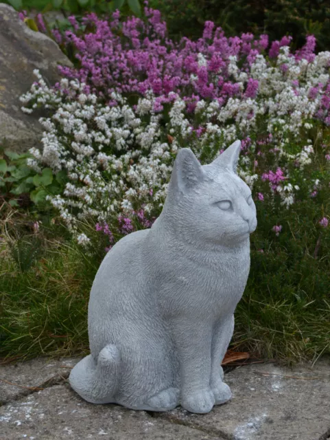 Massif Sculpture en Pierre Kater Chat Debout D'Animal fonte de Résistant au Gel 3