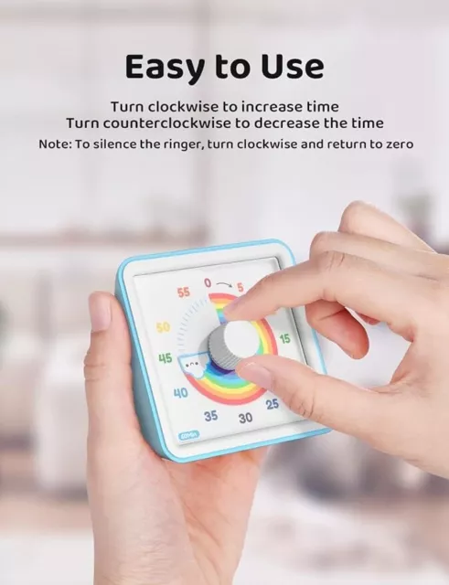 Temporizador visual de 60 minutos para niños, temporizador de cuenta atrás.NUEVO 2