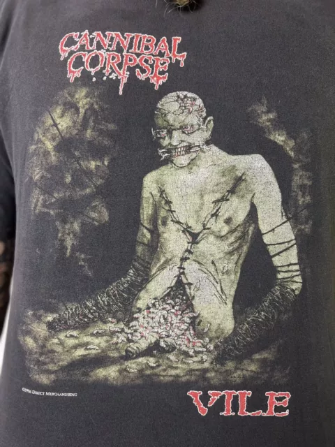 vintage metal doom t shirt 90s tour cannibal corpse XL