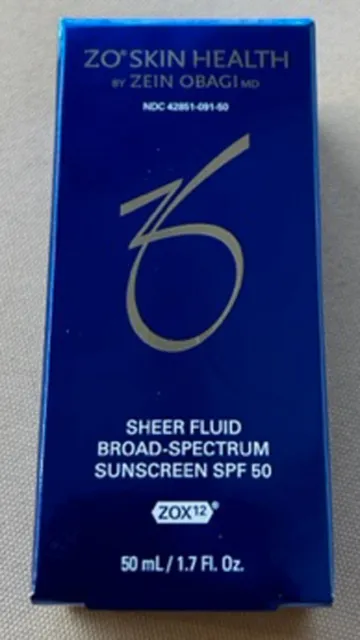Protector solar de amplio espectro fluido transparente ZO FPS 50 50 ml/1,7 oz vencimiento 02/2025
