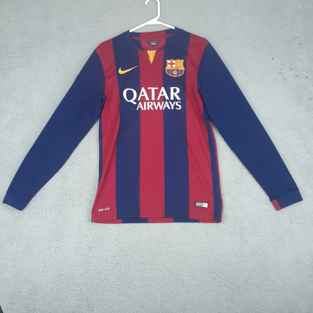 Nike FC Barcelona Messi Long sleeve Home Jersey Shirt Kit Argentina 2014 Size S