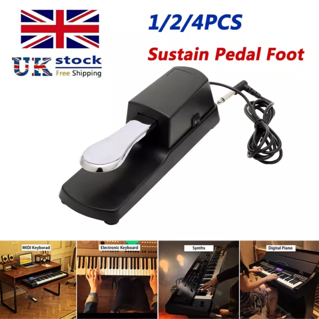 1/2/4X Universal Piano-style Sustain Foot Pedal Switch for Casio Piano Keyboard