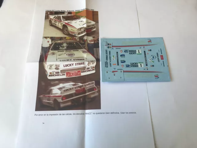 Diecal Calcamonia 1:43 Lancia 037 Lucky Strike S.servia-Rallye El Corte Ingles 1