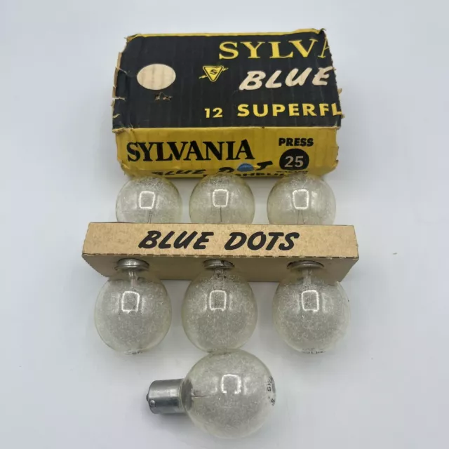 7 bombillas Sylvania Superflash P25 - punto azul - prensa 25 bombillas de flash vintage