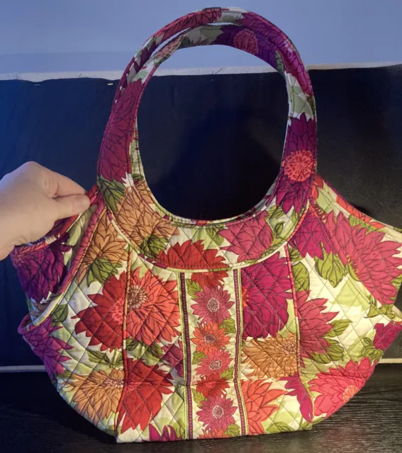 Vera Bradley Hello Dahlia Side By Side Large Tote Purse In Great Condition
