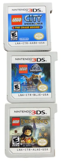 Nintendo 3DS Lego Game Lot Jurassic World Lord Of The Rings City Undercover
