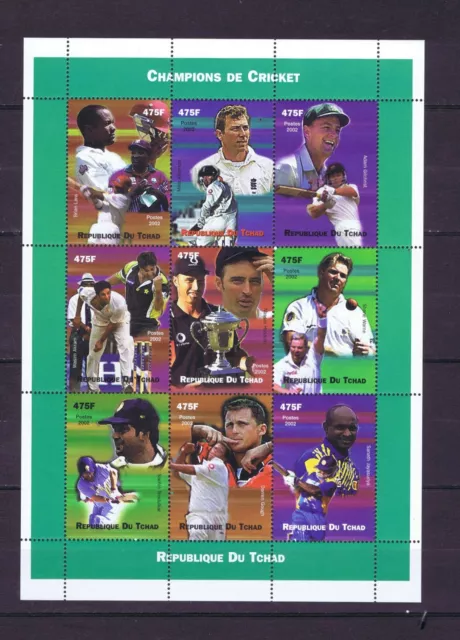 CHAD 2002 Miniature sheet Champions of cricket  MNH