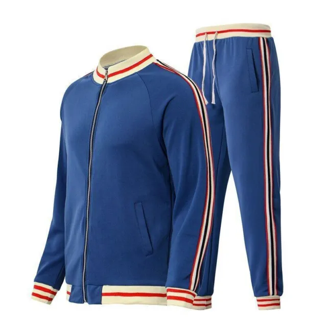 Mens Tracksuit Men Sets Cardigan Jacket + Pants 2 Piece Suit Sportsuit Sweatsuit 3