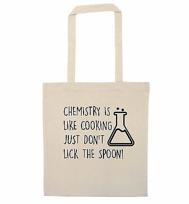 La chimica è come cucinare, Tote Bag SCIENZA scherzo regalo GEEK Cottura Cucina 1971
