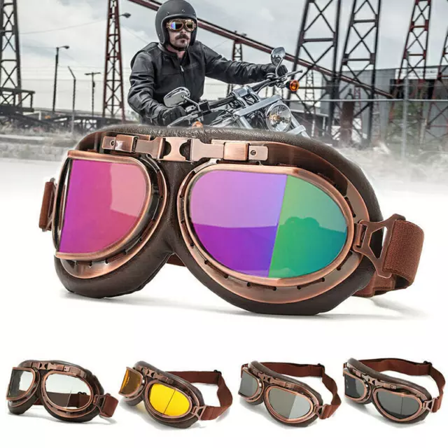 Motorradbrille für Brillenträger Fliegerbrille Boarder Retro Piloten Goggles