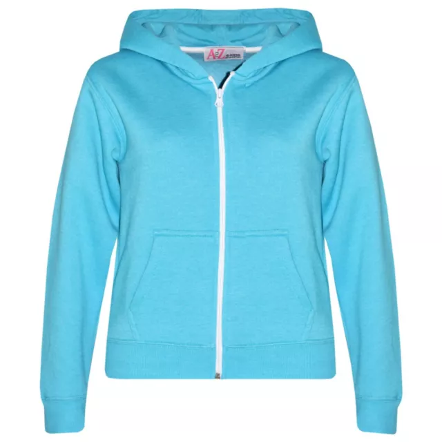 Bambine Unisex Semplice Pile Acquamarina Felpa Zip Stile Cerniera Età 2-13 Anni