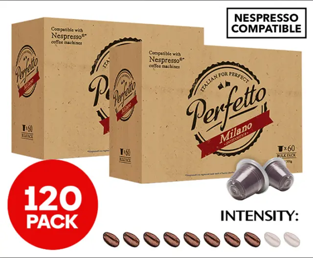 Nespresso Compatible Coffee Pods Capsules Intense Flavours Rich Coffee 120 pack