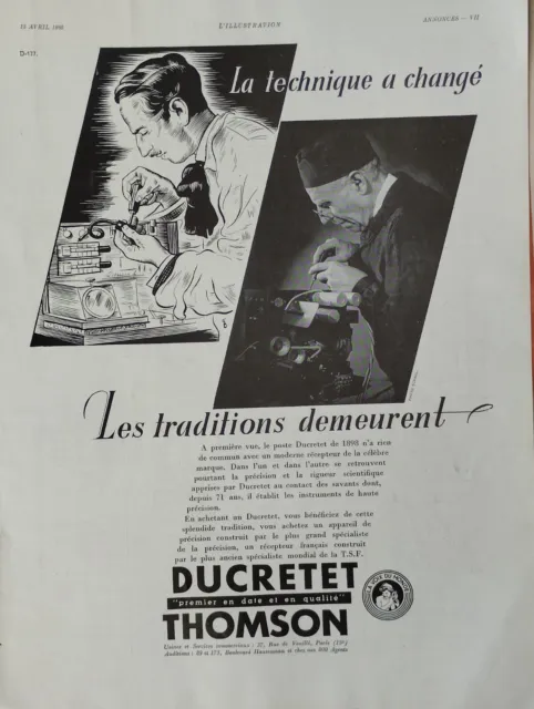 Press Advertisement Tsf Post Receiver Ducretet Thomson Print Ad 1935