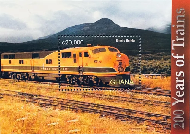 Ghana Train Stamps S/S 2005 Mnh Empire Builder 200 Years Of Trains Locomotive