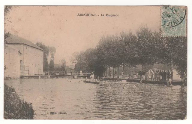 CPA 55 - SAINT-MIHIEL : LA BAIGNADE (MEUSE) ÉCRITE le 19-10-1906