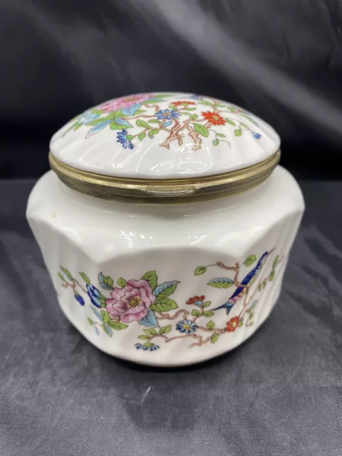 Aynsley England Pembroke Hexagon Ginger Jar Canister Bird Floral *READ*